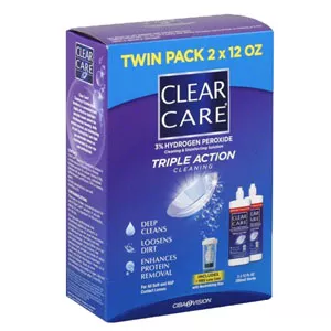 Clear Care Cleaning and Disinfection Contact Solution 2 x 12 oz.