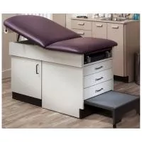 Clinton Family Practice Table with Step Stool, Purplegray - Medex Supply
