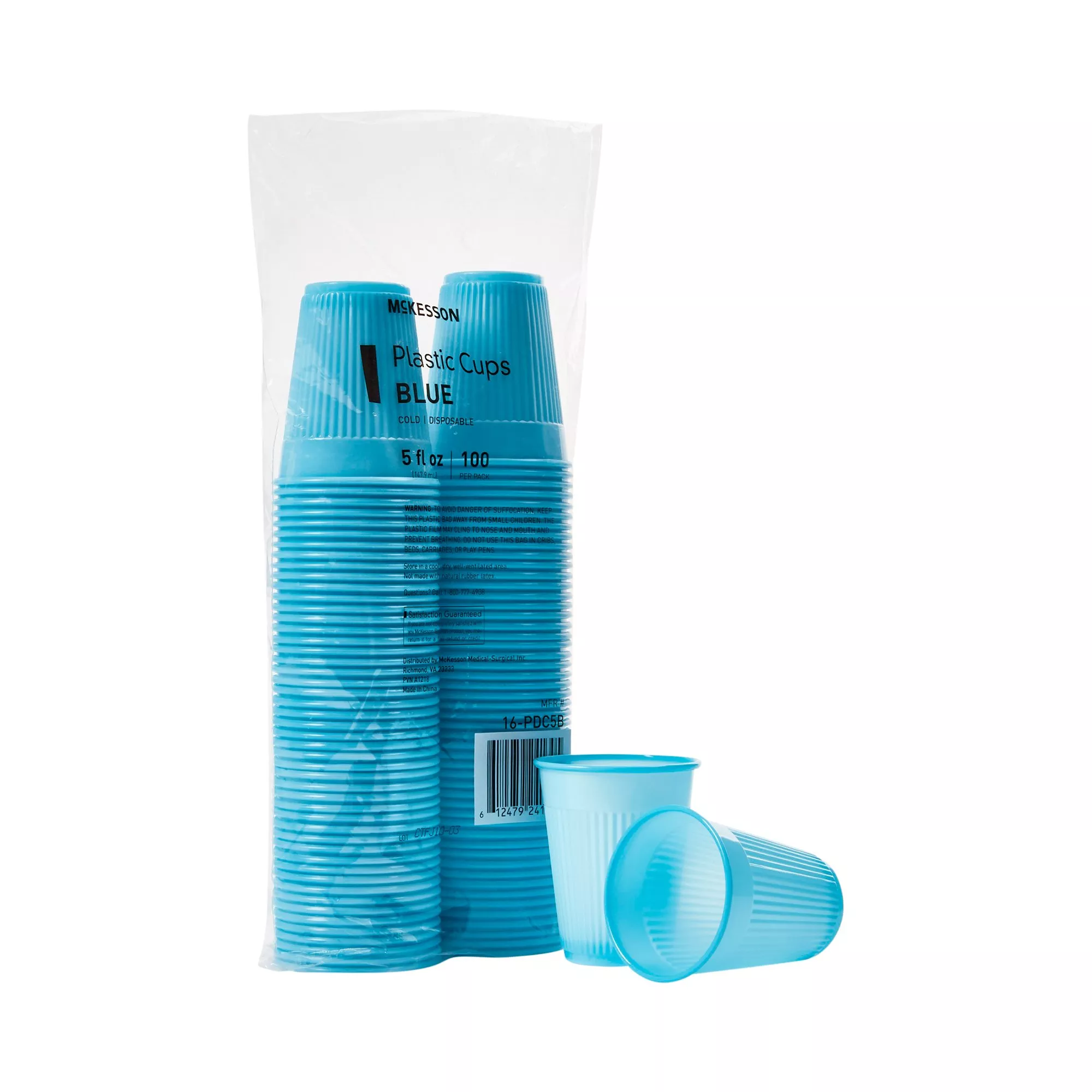 Drinking Cup McKesson 5 oz. Blue Polypropylene Disposable - Medex Supply