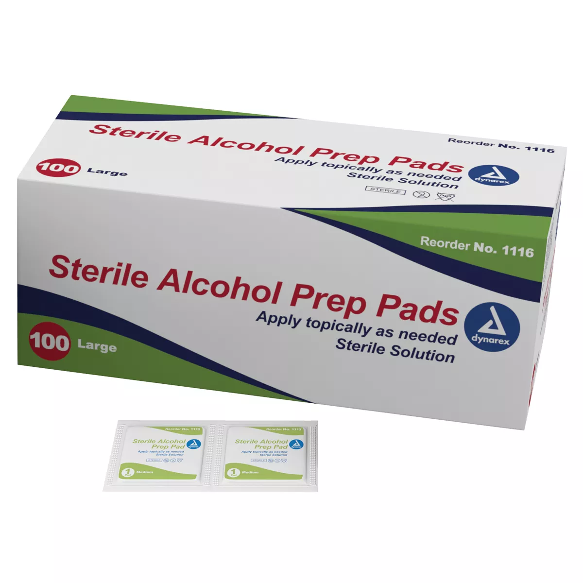Dynarex Alcohol Prep Pad Sterile Large 100 ct