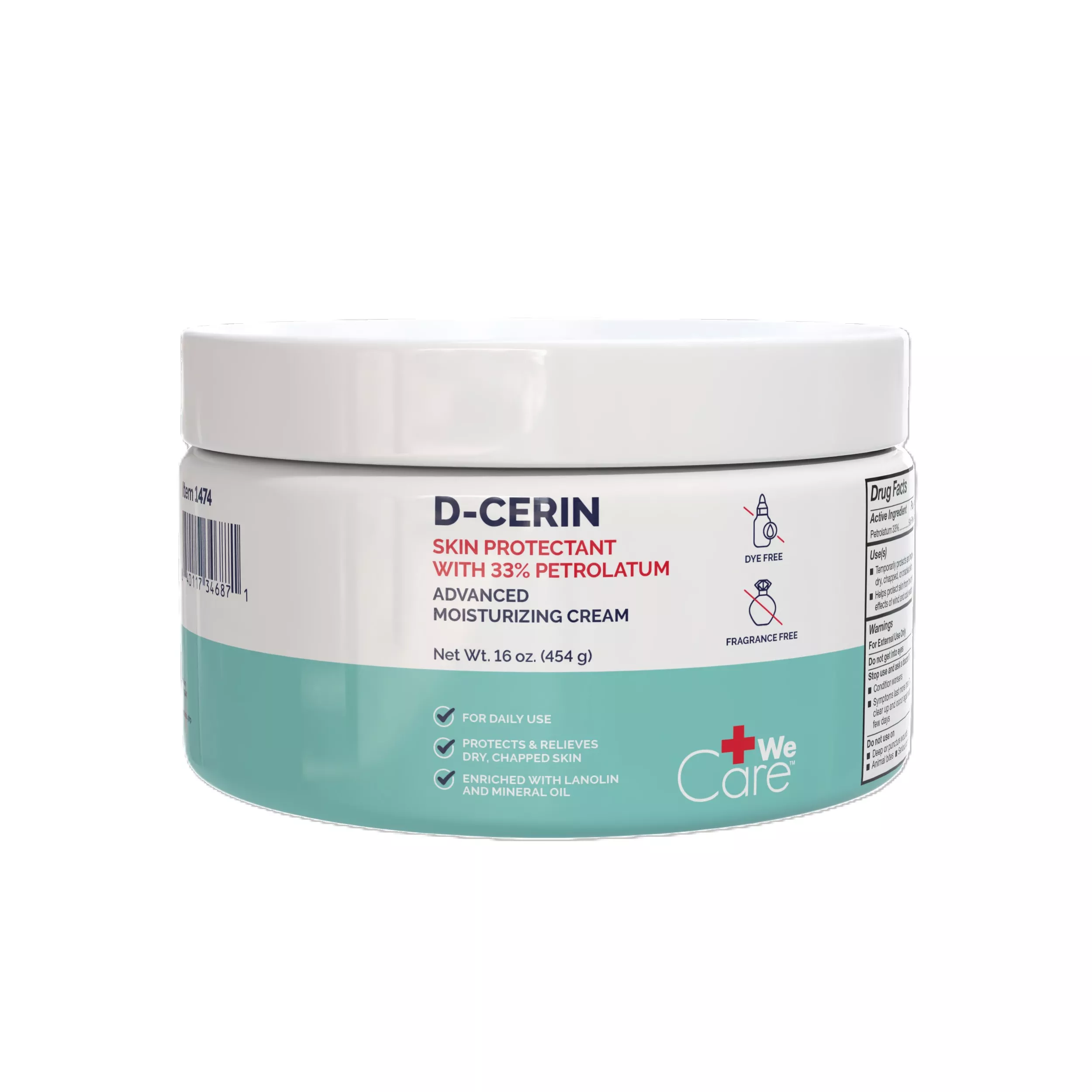 Dynarex D-Cerin Advanced Moisturizing Cream 16 oz Jar