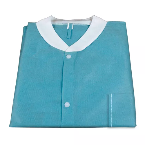 Dynarex Disposable Lab Coat with Three Pockets, Teal, Medium, 30/cs - Medex Supply