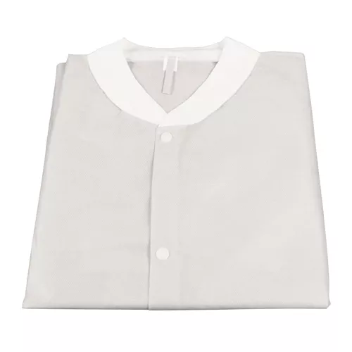 Dynarex Disposable Lab Coat without Pockets, White, Large, 30/cs - Medex Supply