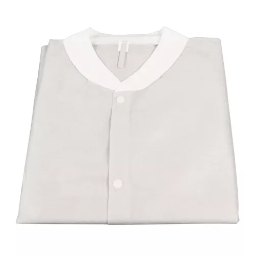 Dynarex Disposable Lab Coat without Pockets, White, Medium, 30/cs - Medex Supply