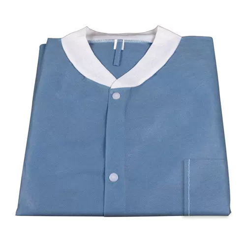 Dynarex Disposable Lab Jacket with Three Pockets, Dark Blue, 2X-Large, 30/cs - Medex Supply