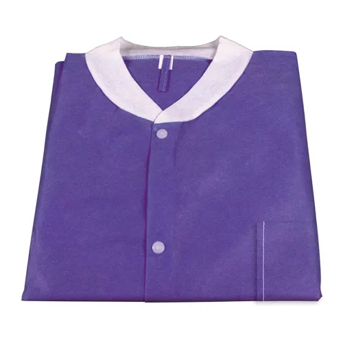 Dynarex Disposable Lab Jacket with Three Pockets, Purple, Large, 30/cs - Medex Supply
