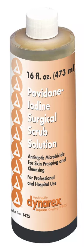 Dynarex Povidone Iodine Scrub Solution, 16 oz, 24 Bottles - Medex Supply