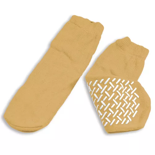 Dynarex Soft Sole Slipper Sock, X-Large, Beige, 48/cs - Medex Supply