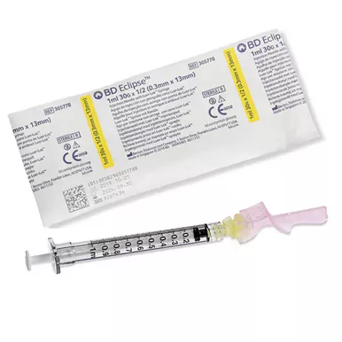 Eclipse Syringe/Needle 1cc 30Gx1/2" Safety 50/Box