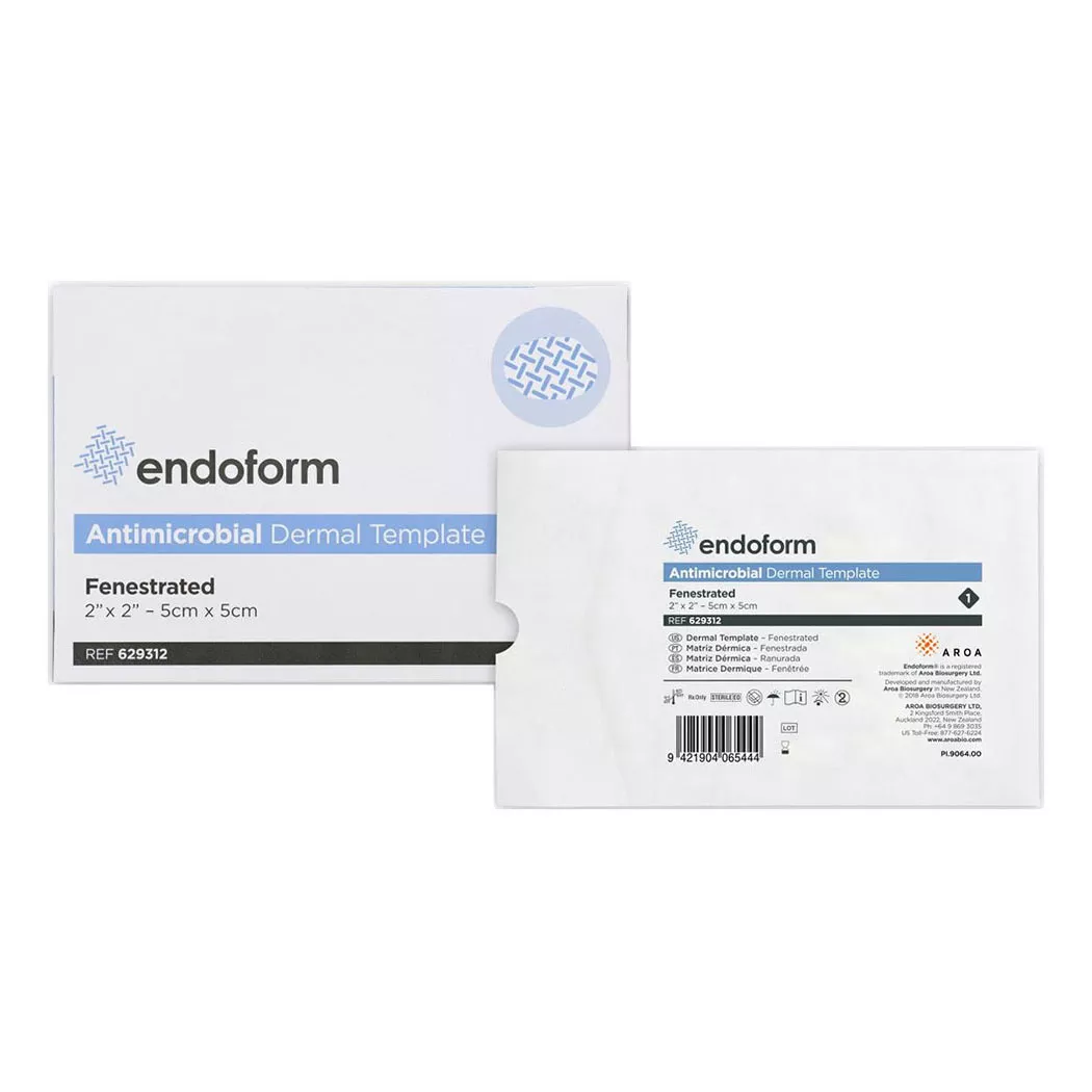 Endoform Antimicrobial Dermal Template Fenestrated 2 x 2