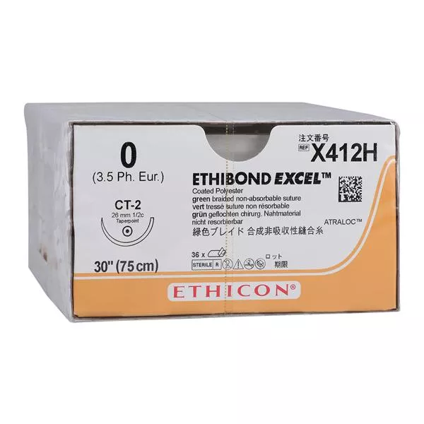 Ethibond Excel Suture 0 30" Polyester Braid CT-2 Green 36/Bx - Medex Supply