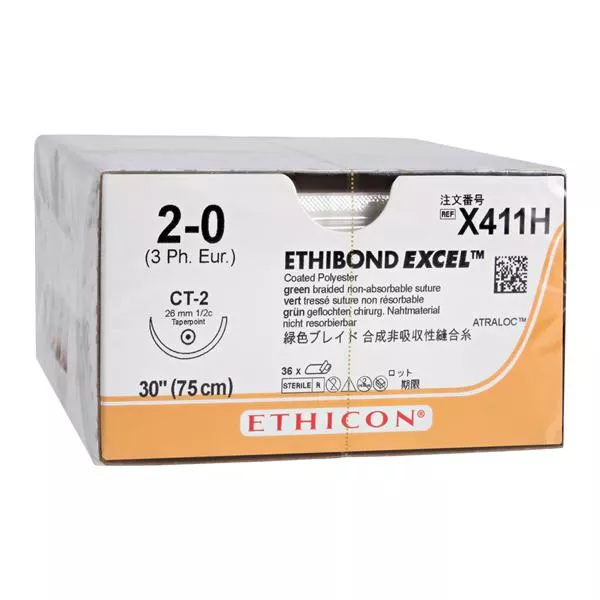 Ethibond Excel Suture 2-0 30" Polyester Braid CT-2 Green 36/Bx - Medex Supply