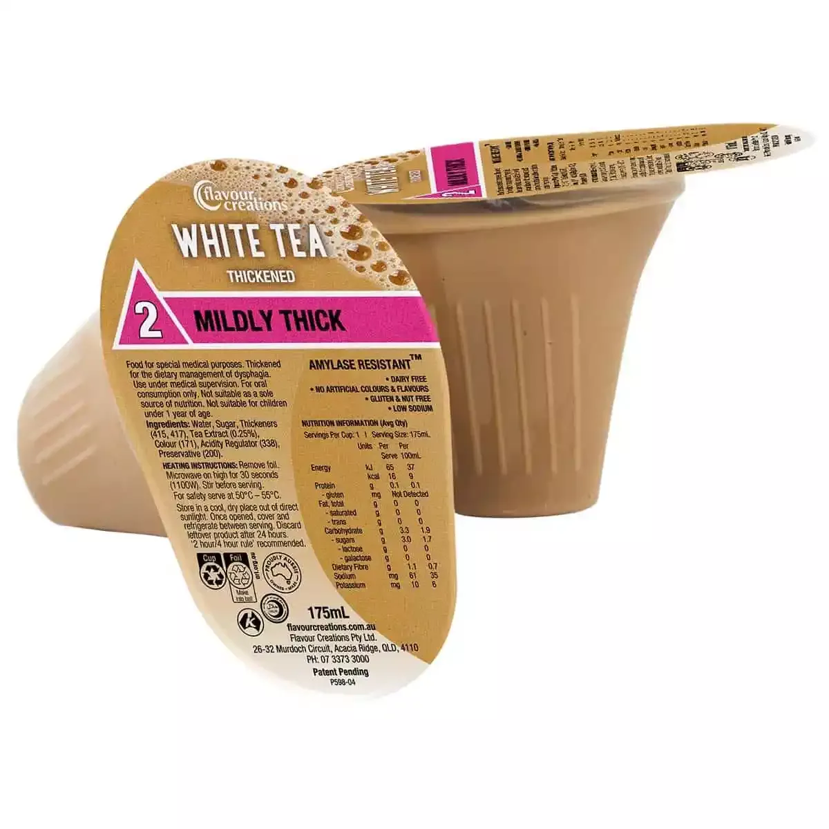 Flavour Creations White Tea Mildly Thick 150 Dysphagia Cup 175 Ml