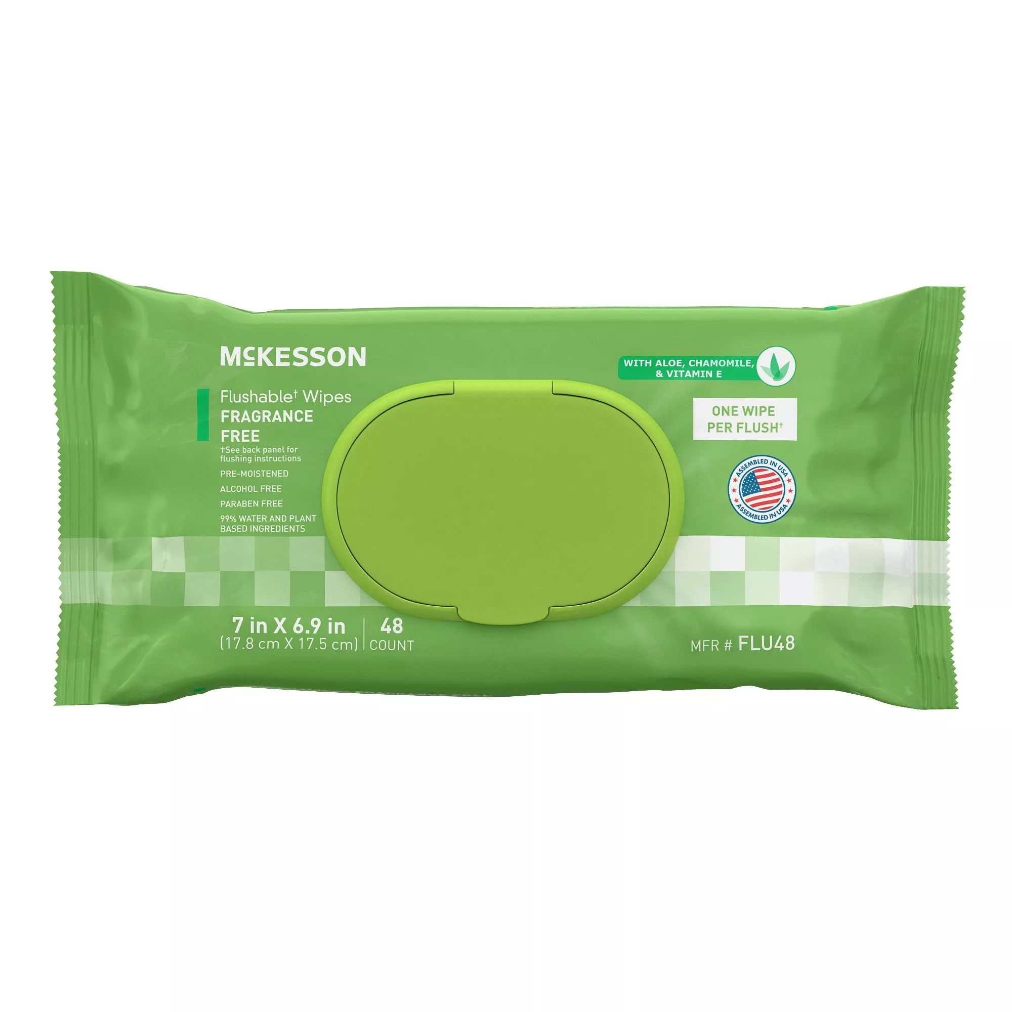 Flushable Personal Wipe McKesson Soft Pack Unscented 48 Count, FLU48 - Medex Supply