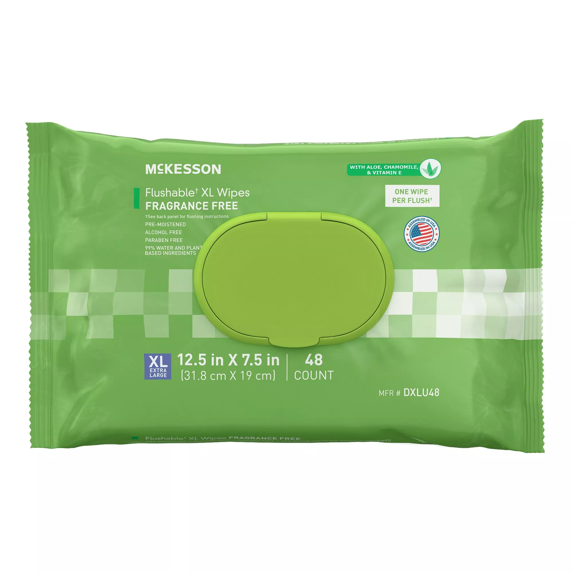 Flushable Personal Wipe McKesson Soft Pack Unscented 48 Count - Medex Supply