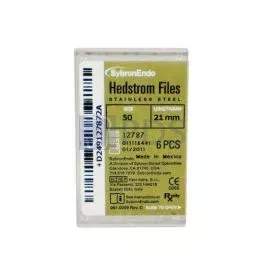 Hedstrom Files 21mm, Size 50 Yellow Kerr Endodontics 12787