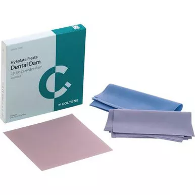 HySolate Fiesta Latex Dental Dam, Assorted, 5" x 5", Medium, 364 Sheets