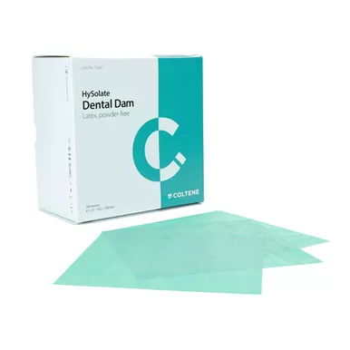 HySolate Latex Dental Dam, Green, 6" x 6", Medium, 360 Sheets