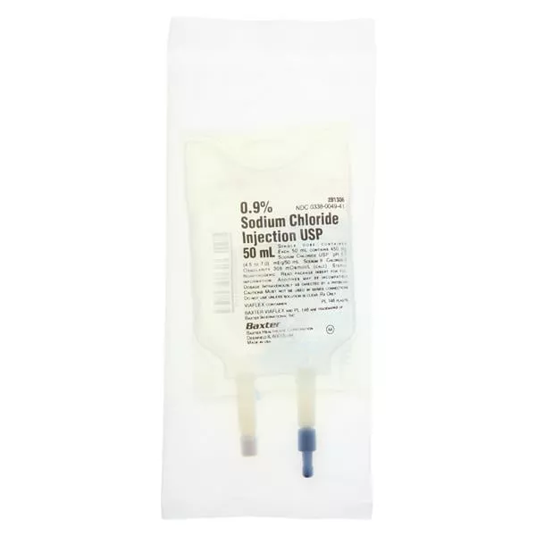 IV Injection Solution Sodium Chloride 0.9% 50mL Viaflex Plastic Container Ea, 96/Case - Medex Supply