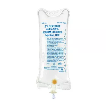 IV solution Dextrose 5%/Sodium Chloride 0.45% 1000ml bg - Medex Supply