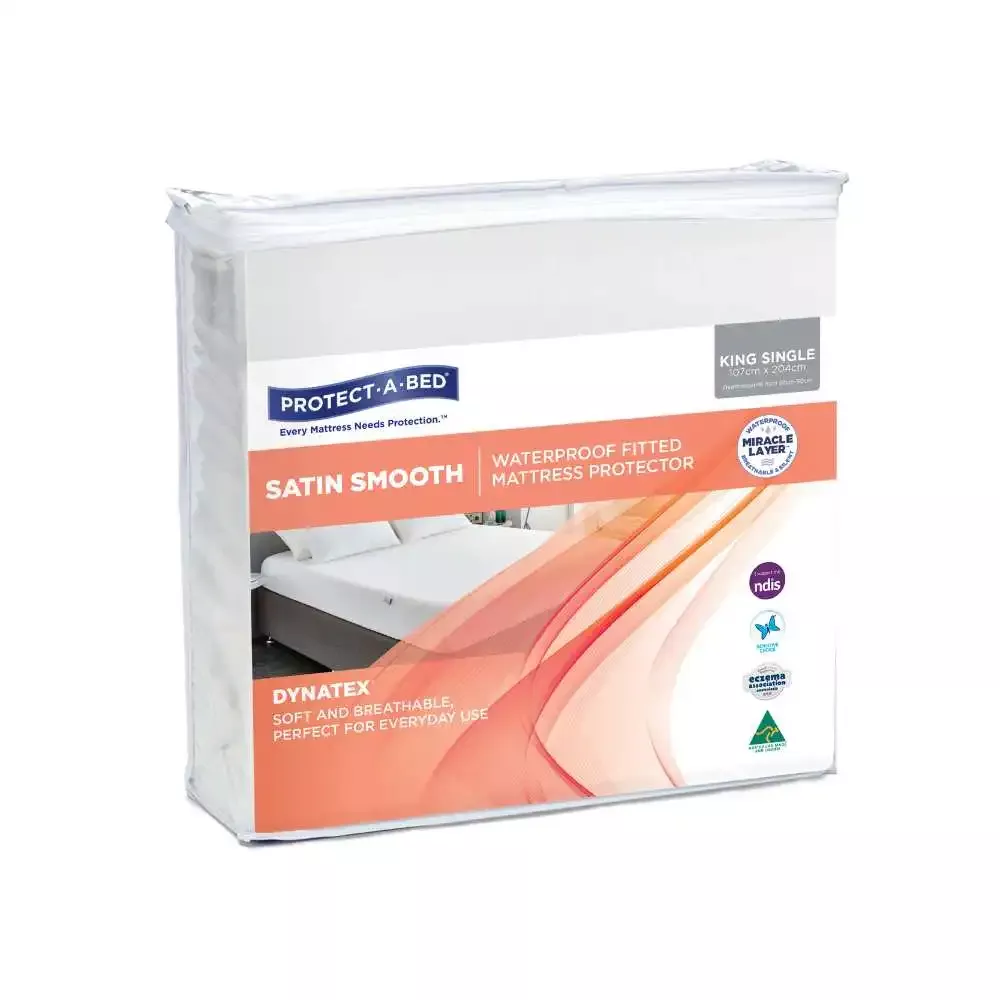 Mattress Protector Basic Fitted King Single 107x204cm 800ml Waterproof White