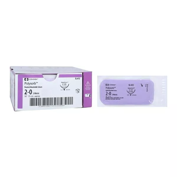 Polysorb Suture 2-0 30" Polyester Braid C-23 Undyed 36/Case - Medex Supply