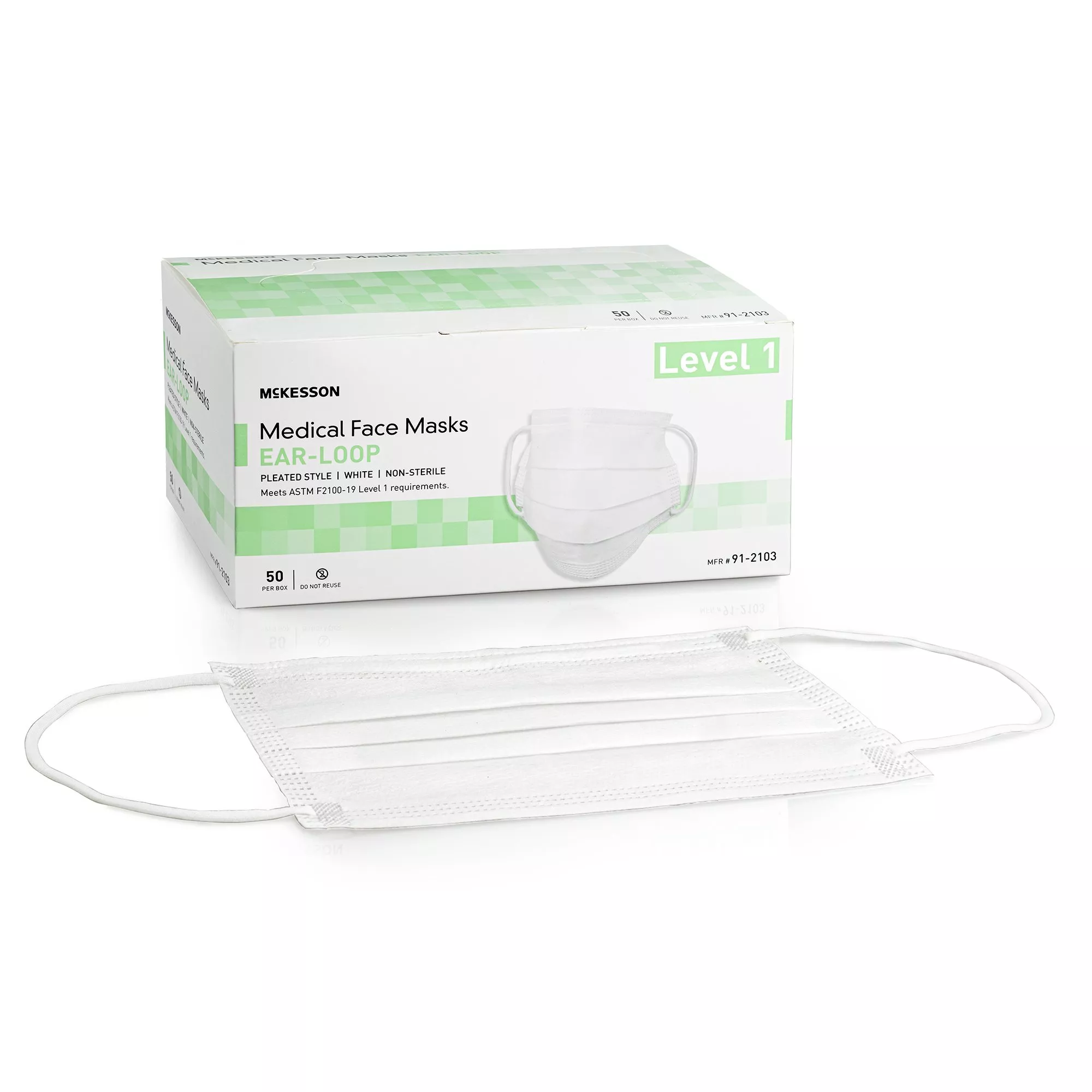 Procedure Mask McKesson ASTM Level 1 Earloops One Size Fits Most - Medex Supply
