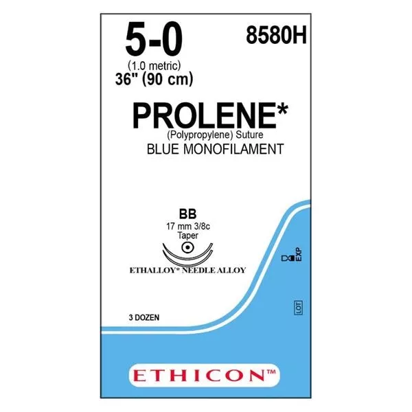 Prolene Suture 5-0 36" Polypropylene Monofilament BB/BB Blue 36/Bx - Medex Supply