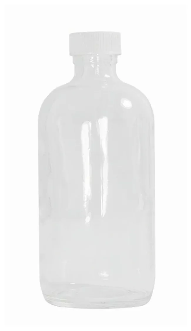 Qorpak Clear Boston Round Bottles with White Polypropylene Hole Cap and Bonded PTFE/Silicone Septa 480 mL | Buy Online | Qorpak™ | Fisher Scientific