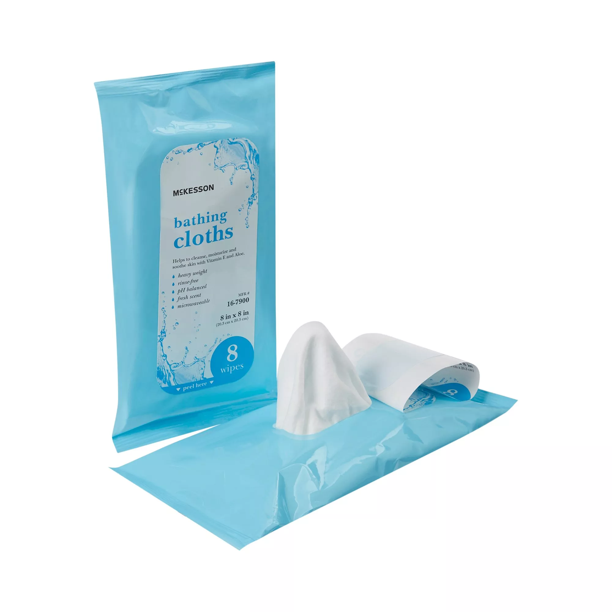 Rinse-Free Bath Wipe McKesson Soft Pack Scented 8 Count - Medex Supply