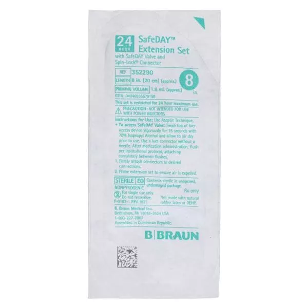SafeDAY IV Extension Set 8" 100/Ca - Medex Supply
