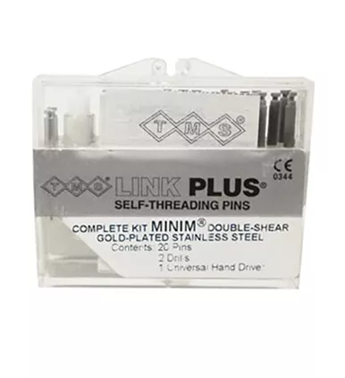 Self-Threading Pin System Link Plus Titanium Complete Kit, Minim 2in1 Double Silver
