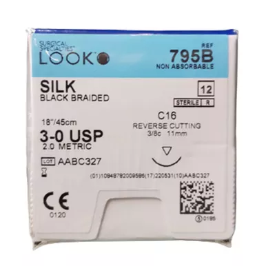 Sutures 3/0 Silk C-16 795B
