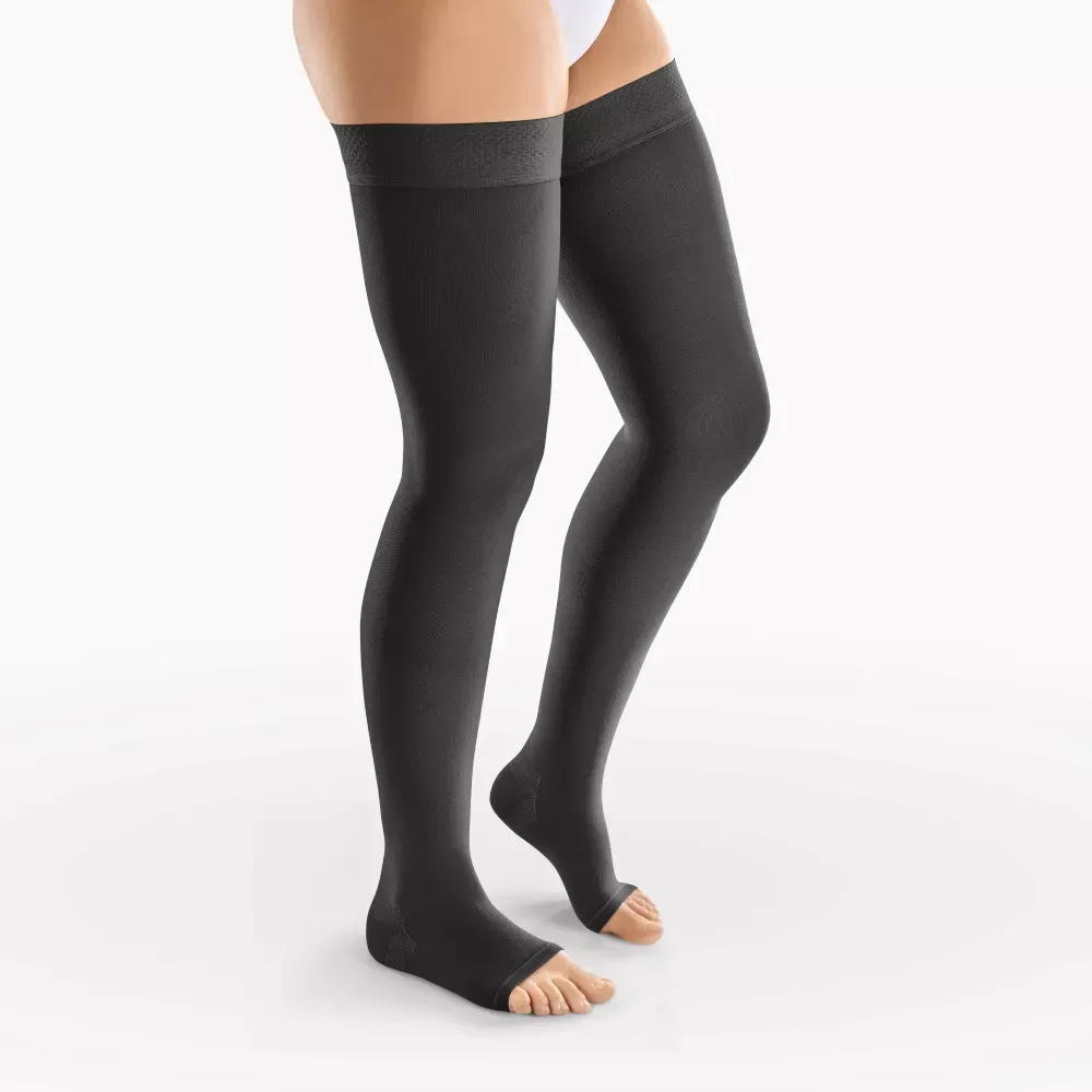 Venosan Stockings 4000 Agh Ccl 1 Short Open Toe Plain Top Medium Black