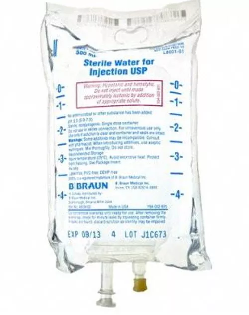 Water IV Injection 500ml Non DEHP - Medex Supply