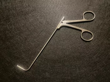 Xomed 3711063 Giraffe Frontal Sinus Recess Forceps, Vertical, 2mm